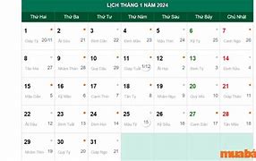 Lịch Âm Dương Tháng 1 2021